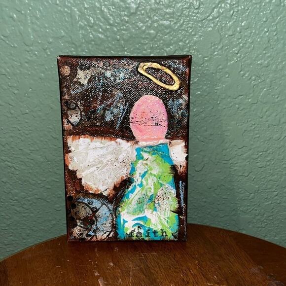 Beautiful Painting of an Angel signed by artist original artwork - Picture 1 of 11